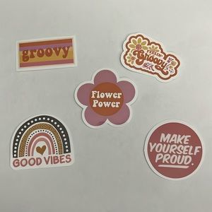Flower Power Groovy Sticker Set